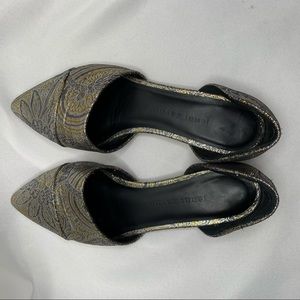 Jenni Kayne Silver/Gold D’Orsay Flats